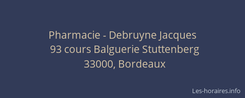 Pharmacie - Debruyne Jacques