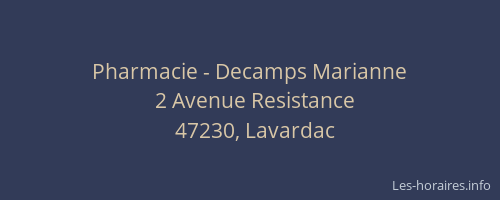Pharmacie - Decamps Marianne
