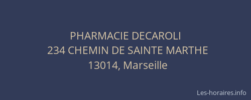 PHARMACIE DECAROLI