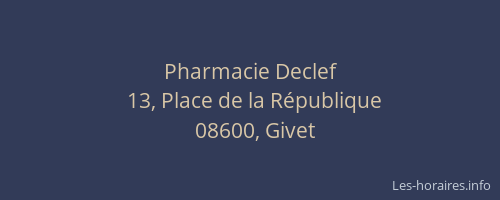 Pharmacie Declef