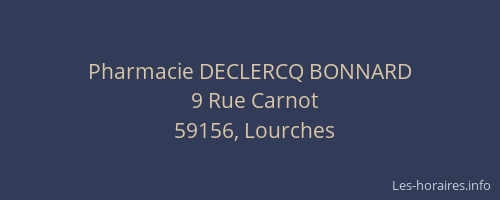 Pharmacie DECLERCQ BONNARD