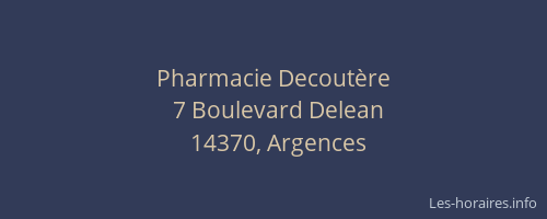 Pharmacie Decout&egrave;re