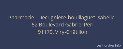 Pharmacie - Decugniere-bouillaguet Isabelle