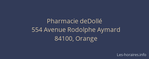 Pharmacie deDoll&eacute;