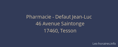 Pharmacie - Defaut Jean-Luc