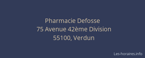 Pharmacie Defosse