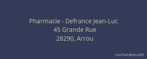 Pharmacie - Defrance Jean-Luc
