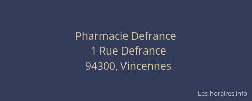 Pharmacie Defrance