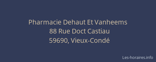 Pharmacie Dehaut Et Vanheems