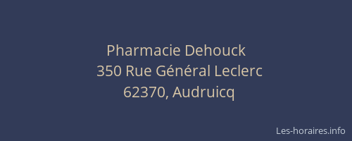 Pharmacie Dehouck