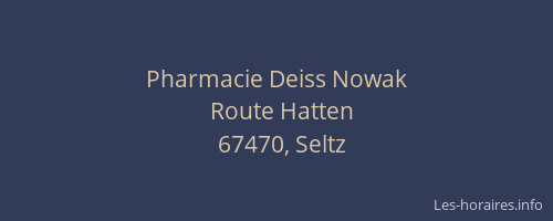 Pharmacie Deiss Nowak