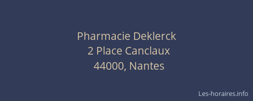 Pharmacie Deklerck