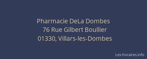 Pharmacie DeLa Dombes