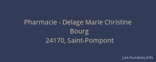 Pharmacie - Delage Marie Christine