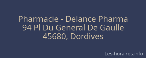 Pharmacie - Delance Pharma