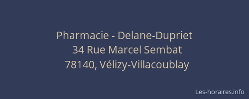 Pharmacie - Delane-Dupriet