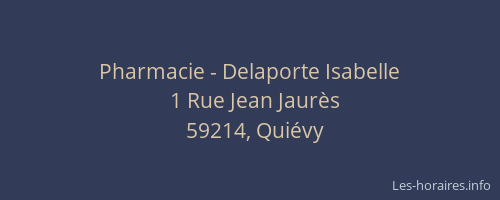 Pharmacie - Delaporte Isabelle