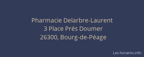Pharmacie Delarbre-Laurent