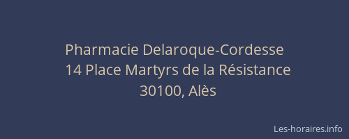 Pharmacie Delaroque-Cordesse