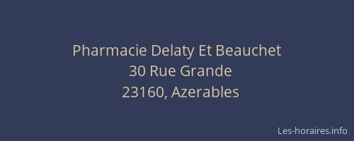 Pharmacie Delaty Et Beauchet