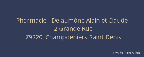 Pharmacie - Delaumône Alain et Claude