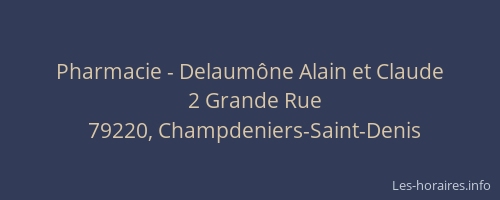 Pharmacie - Delaum&ocirc;ne Alain et Claude