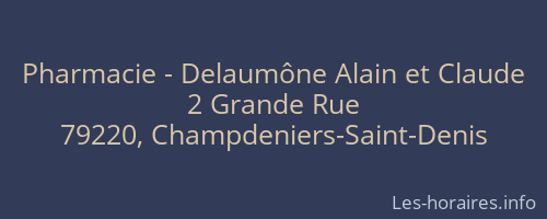 Pharmacie - Delaumône Alain et Claude