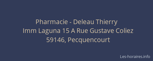 Pharmacie - Deleau Thierry