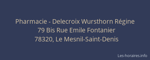 Pharmacie - Delecroix Wursthorn R&eacute;gine