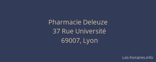 Pharmacie Deleuze