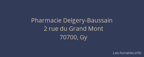 Pharmacie Delgery-Baussain