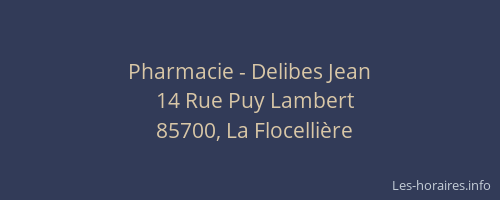 Pharmacie - Delibes Jean