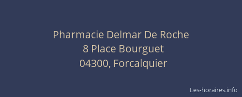Pharmacie Delmar De Roche