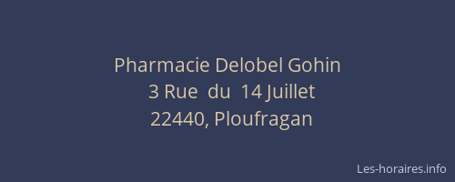 Pharmacie Delobel Gohin