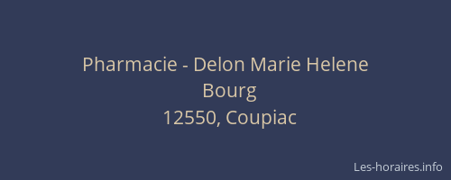 Pharmacie - Delon Marie Helene