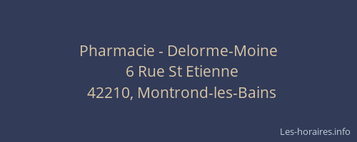 Pharmacie - Delorme-Moine
