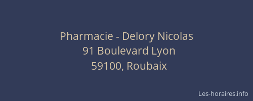 Pharmacie - Delory Nicolas