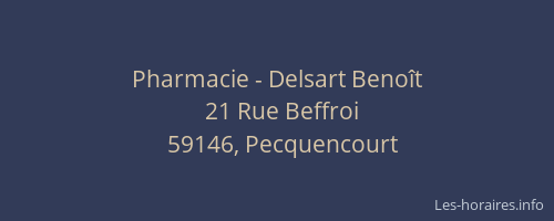 Pharmacie - Delsart Benoît