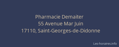 Pharmacie Demaiter