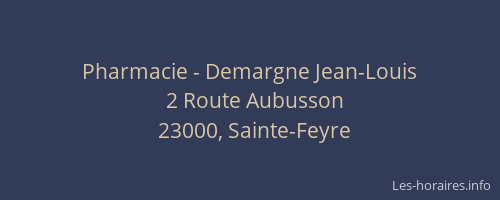 Pharmacie - Demargne Jean-Louis