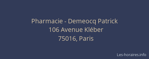 Pharmacie - Demeocq Patrick