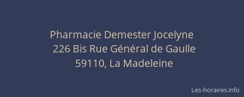 Pharmacie Demester Jocelyne