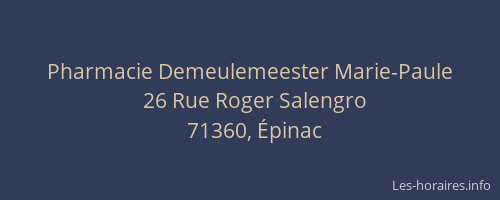 Pharmacie Demeulemeester Marie-Paule