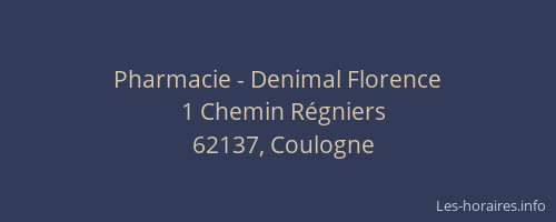 Pharmacie - Denimal Florence