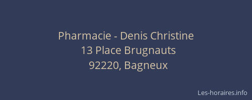 Pharmacie - Denis Christine