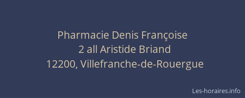 Pharmacie Denis Françoise
