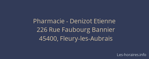 Pharmacie - Denizot Etienne