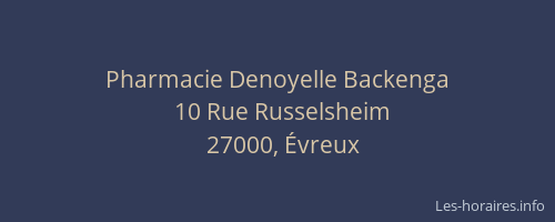 Pharmacie Denoyelle Backenga