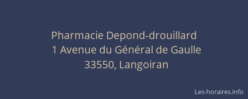 Pharmacie Depond-drouillard