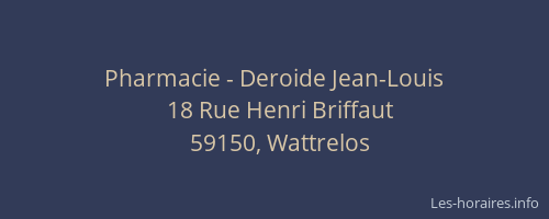 Pharmacie - Deroide Jean-Louis